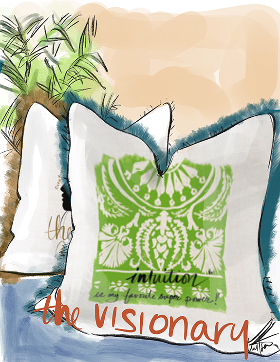 Marronage intuition pillow illustrated by Tina Wilson for Lingerie Briefs