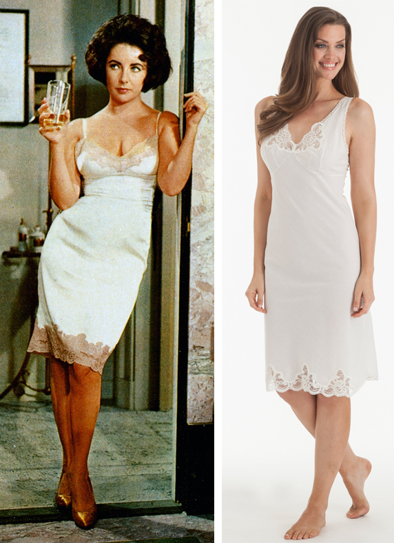 Get the Liz Taylor look with Velrose® Cotton Batiste Full Slip! featured on Lingerie Briefs