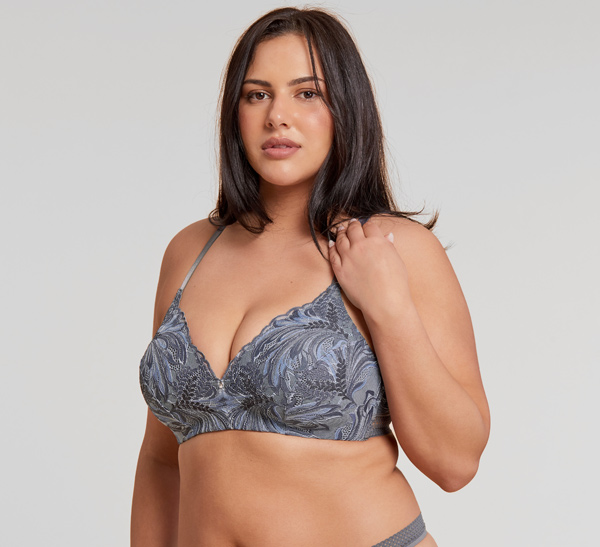 Silk and Smoke Wire-Free Bra by Montelle. Featured on Lingerie Briefs