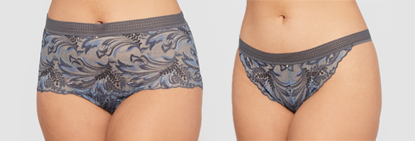 Silk and Smoke High Waist Panty and Cheekini by Montelle. Featured on Lingerie Briefs