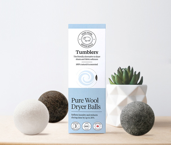Tumbler Pure Wool Dryer Balls sustainable laundry solution as featured on Lingerie Briefs