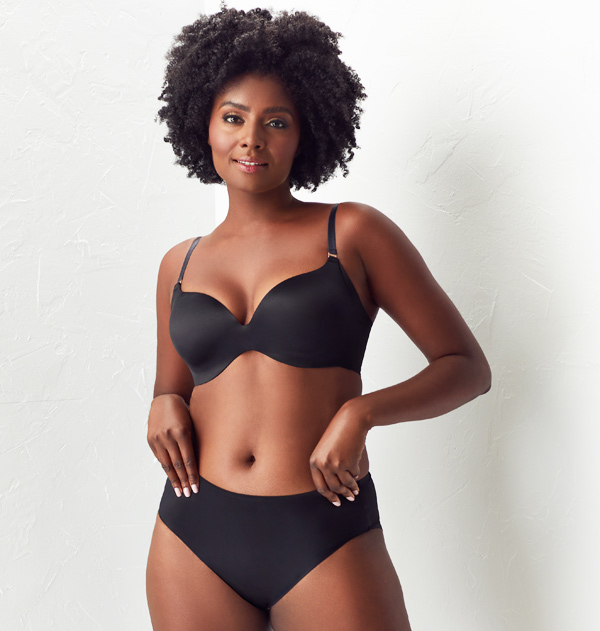 Le Mystere's Satin & Mesh T-shirt Bra & Brief featured on Lingerie Briefs