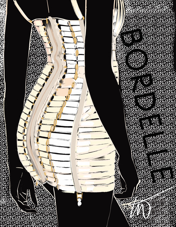 Bordelle shaper illustrated by Tina Wilson featured on Lingerie Briefs