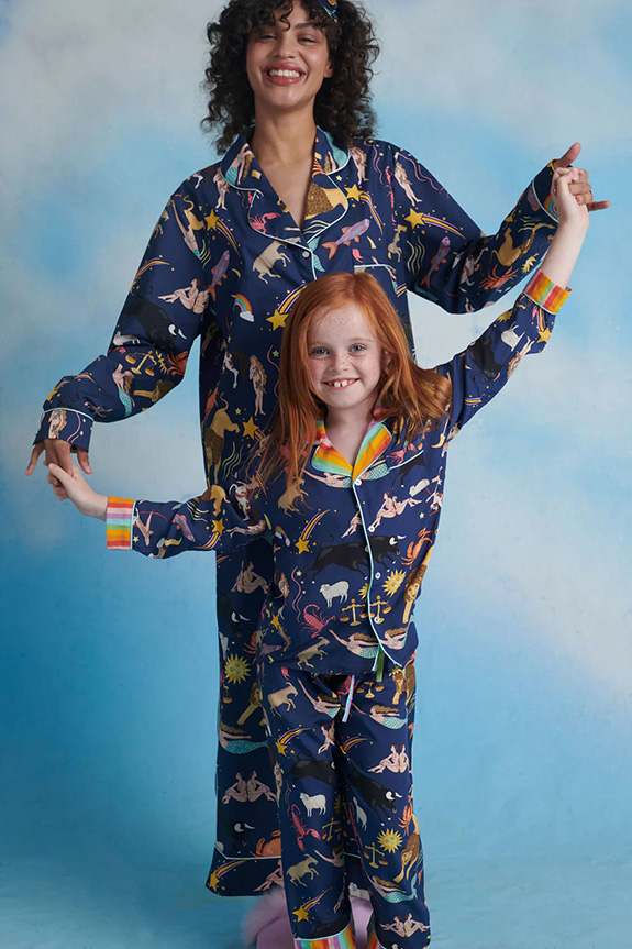 Karen Mabon Garden of Zodiac Mother Daughter pajamas as featured on Lingerie Briefs