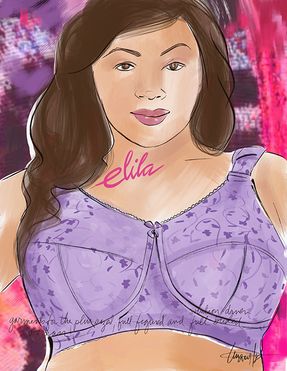 Elila illustrated by Tina Wilson for Lingerie Briefs