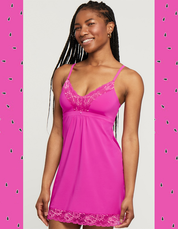 Montelle Bust Support Chemise in watermelon featured on Lingerie Briefs