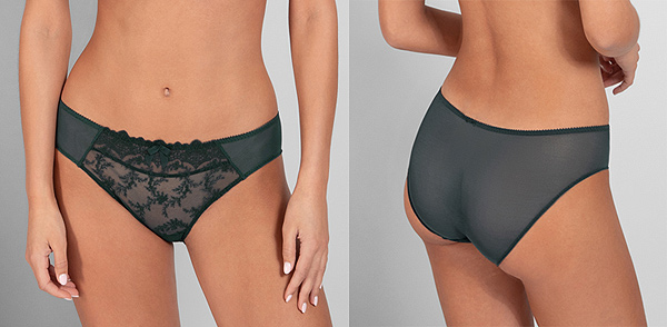 Empreinte's Romantic Louise Range Now in the Elegant Sequoia Green Hue -  Lingerie Briefs ~ by Ellen Lewis