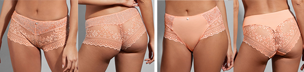 Empreinte Cassiopée Shorty and Panty in Peach featured on Lingerie Briefs