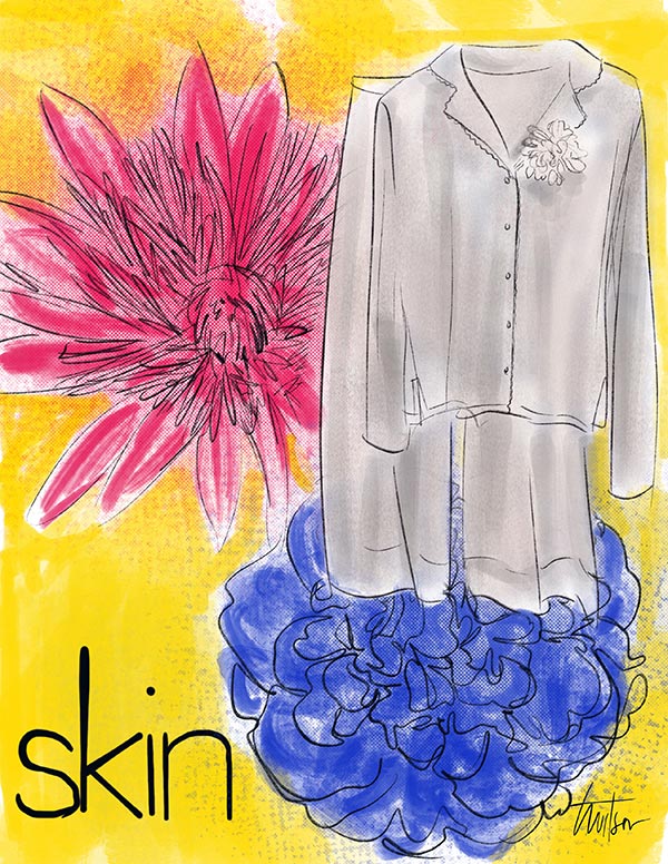 Skin Fashion Illustrations by Tina Wilson featured on Lingerie BRiefs 