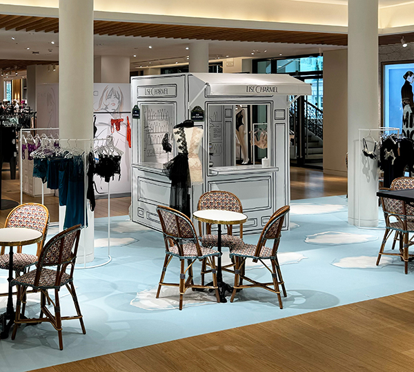 Cafe Lise Charmel at Le Bon Marche Paris France Paris Paris exhibition as featured on Lingerie Briefs