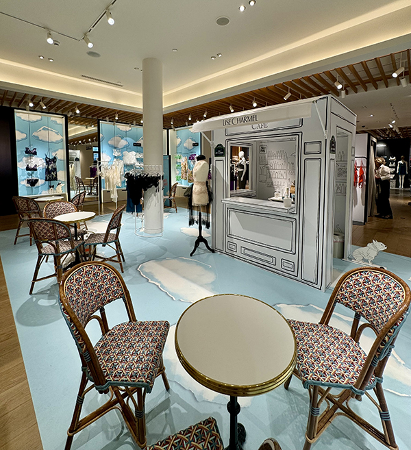 Cafe Lise Charmel at Le Bon Marche Paris France Paris Paris exhibition as featured on Lingerie Briefs