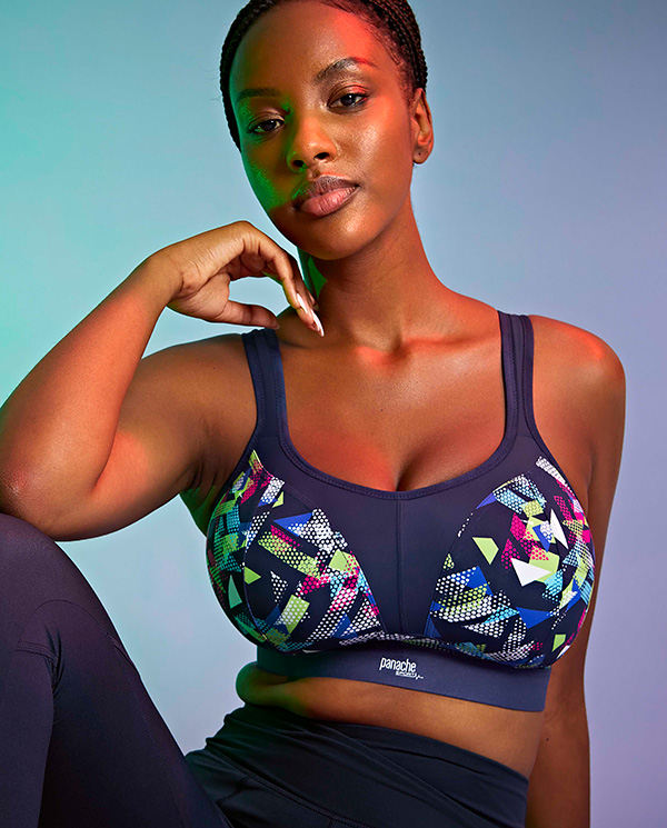 Panache Boundless non-wired sports bra in graphic print featured on Lingerie Briefs