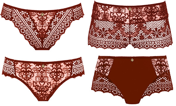 Empreinte panty styles in new Cuivre Doré color featured on Lingerie Briefs