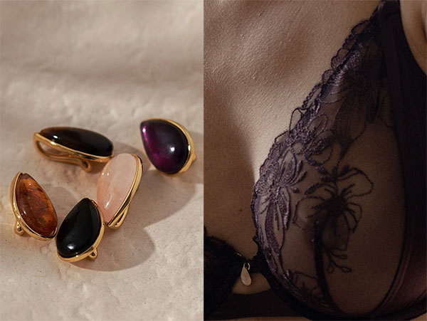 Enerji Lingerie collection integrating crystals into the design concept featured on Lingerie Briefs