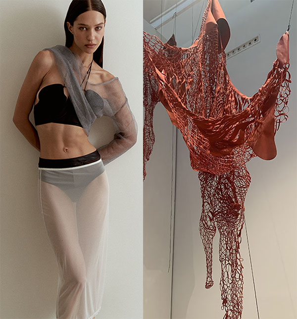 Xphemism & work of Chiharu Shiota as featured on Lingerie Briefs