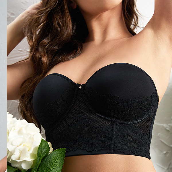 Le Mystere - Lace Allure Strapless Lace Bustier featured on Lingerie Briefs