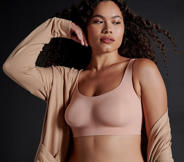 Evelyn & Bobbie Bobbie Scoop Bra wireless, seamless XS-3X as featured on Lingerie Briefs