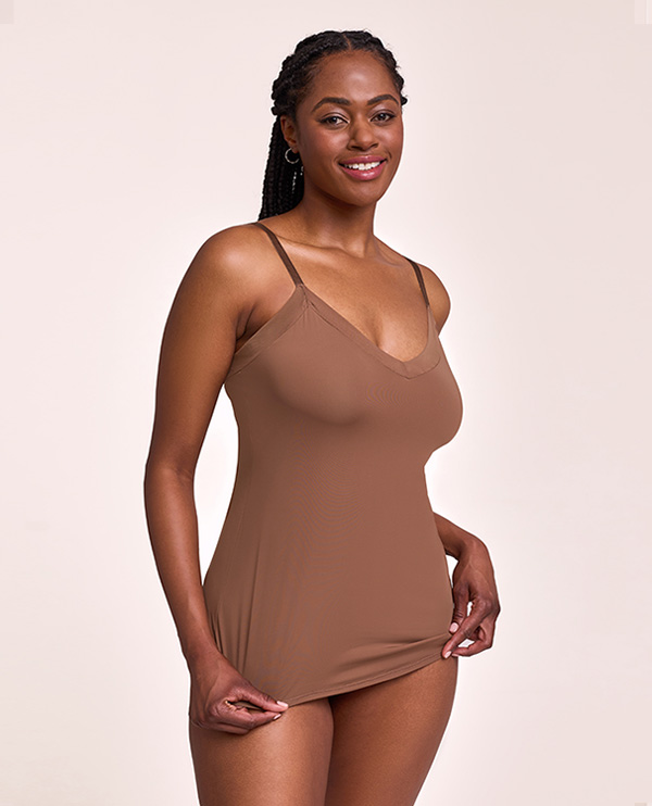 Montelle Camisole Slip in new Mocha featured on Lingerie Briefs