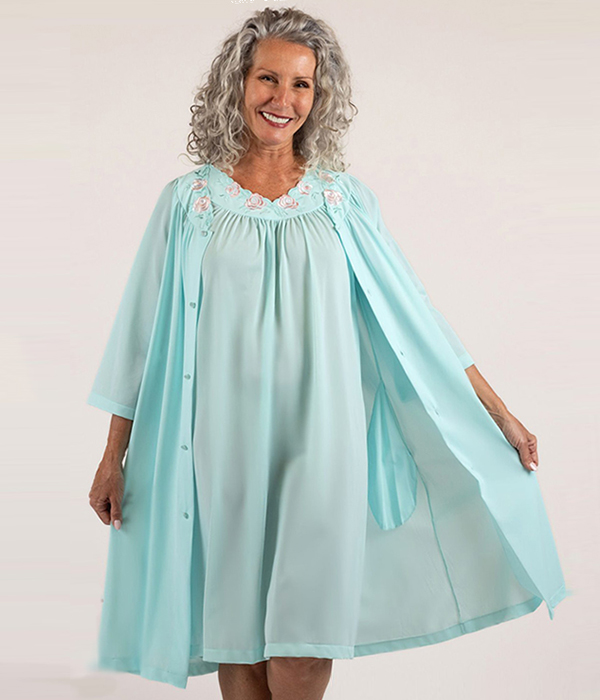 Shadowline Petals Nightgown and Robe featured on Lingerie Briefs
