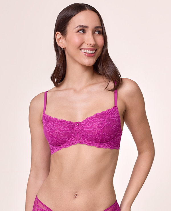 Montelle Flirt Demi Lace Bra in Passion Fruit featured on Lingerie Briefs