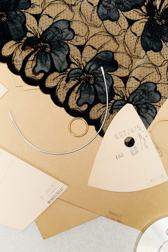 Chantelle celebrates 150 years of innovation through the research of fashion historian Salomé Dudemain: antique lace and pattern found in Chantelle files