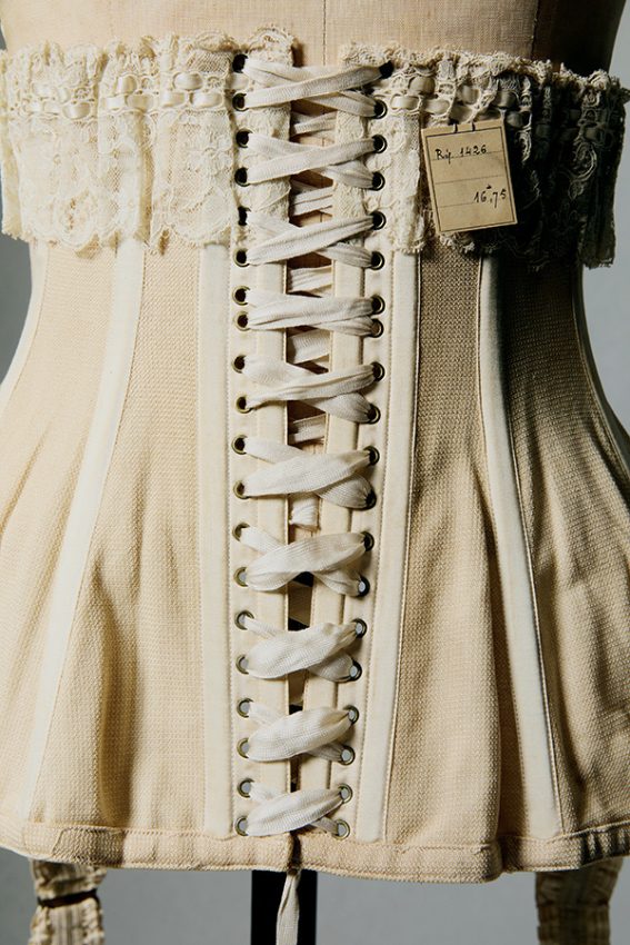 Chantelle celebrates 150 years of innovation through the research of fashion historian Salomé Dudemain: antique corset found in Chantelle files