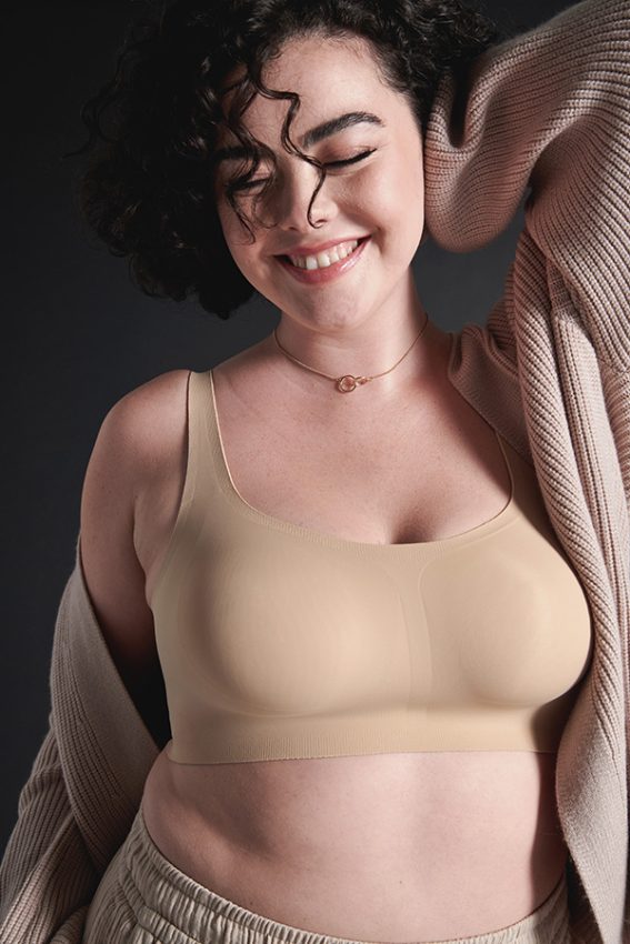 Evelyn & Bobbie Defy wireless Bra as featured on Lingerie Briefs