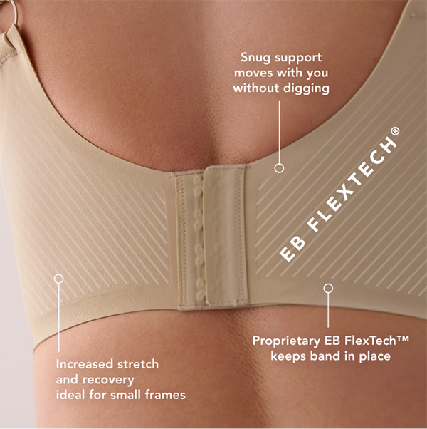 Evelyn & Bobbie new Butsty Bra for women 27-36 bands and DDD-L cups designed with EB Core+ and EB Flex Tech technology as featured on Lingerie Briefs