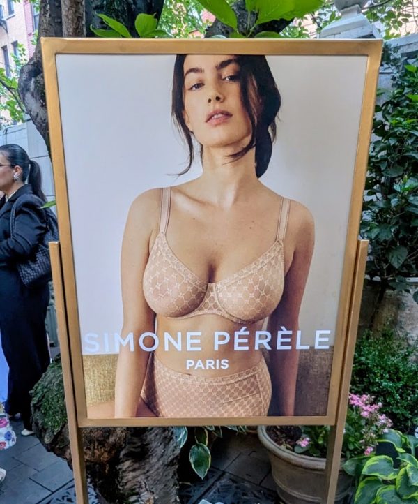 Simone Perele celebrates Plume shapewear at Laduree in NYC as featured on Lingerie Briefs