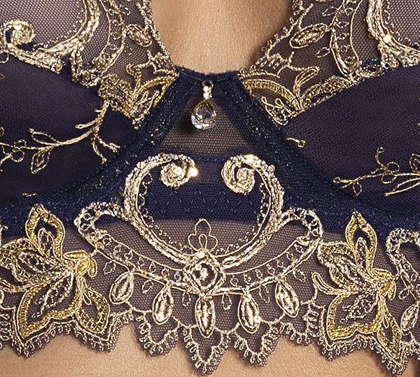 Lise Charmel Debuts the Grand Soir Saphir Collection for Holiday 2026. Luxury French Lingerie as featured on Lingerie Briefs