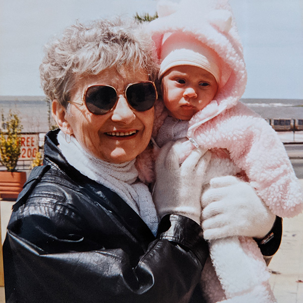 Nicole Cuervo with her grandmother Rose on Lingerie Briefs