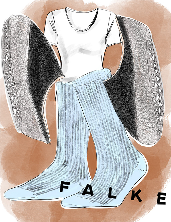 Falke Legwear/ hosiery illustrated by Tina Wilson featured on Lingerie Briefs