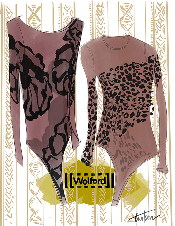 Wolford bodywear illustrated by Tina Wilson featured on Lingerie Briefs